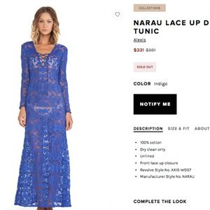 Alexis Narau Lace Up Maxi Dress- Small